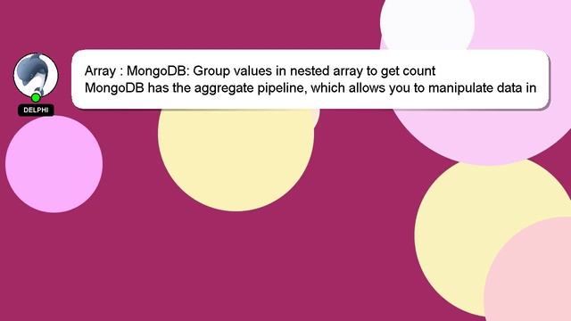 Array : MongoDB: Group values in nested array to get count смотреть онлайн