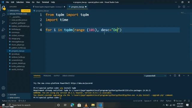 How To Add A Progress Bar In Python With Just One Line | python programming смотреть онлайн