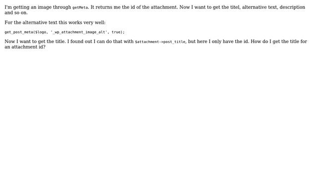 Wordpress: get attachment title based on attachment id смотреть онлайн