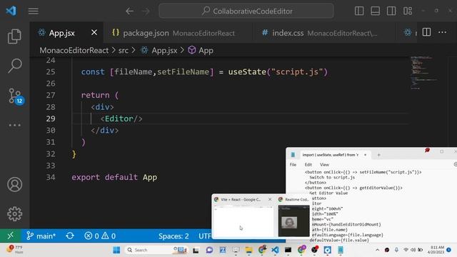 React.js Project to Build Visual Studio Realtime Code Editor With Monaco Syntax Highlighter Library смотреть онлайн