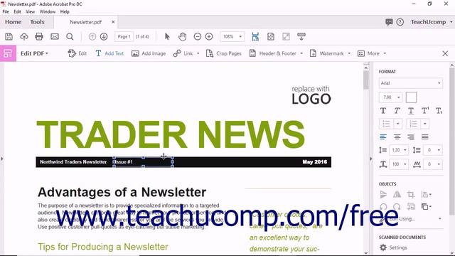 Acrobat ProDC Adding, Formatting, Resizing, Rotating, & Moving Text-Adobe Acrobat ProDC Training