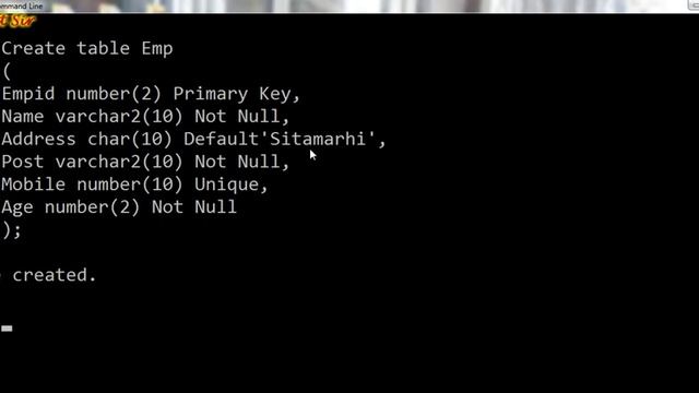 Oracle Create table смотреть онлайн