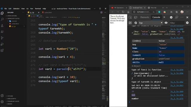 08. DataType Conversion in JavaScript  JavaScript Tutorials