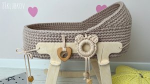 О ней мечтают наши дочки и внучки ? Колыбель-люлька вязаная крючком для куклы или мягкой игрушки.