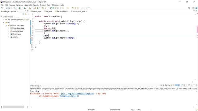 Exception handling try catch смотреть онлайн