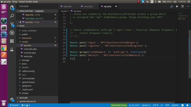 Laravel 6 Api tutorial #2 Api authentication смотреть онлайн