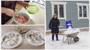 «Жизнь на пенсии»..С утра физ-зарядка.)) Приготовила мясной фарш для пельменей ..