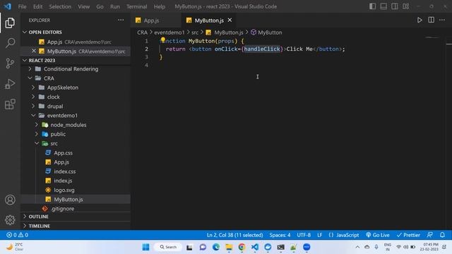 Handling Events in ReactJS in Hindi | Part-2 | React JS tutorial for beginners in Hindi смотреть онлайн