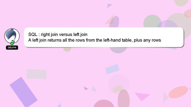 SQL : right join versus left join смотреть онлайн