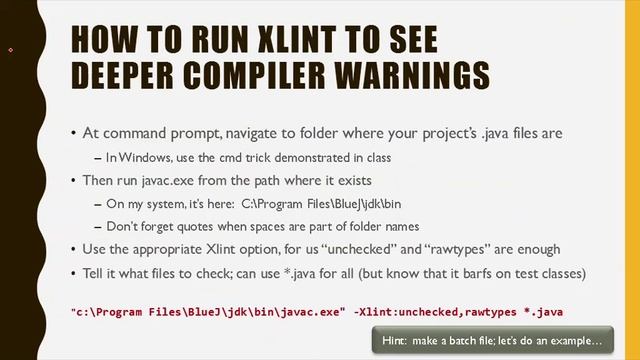 Java2-01i - Xlint and Xdoclint смотреть онлайн