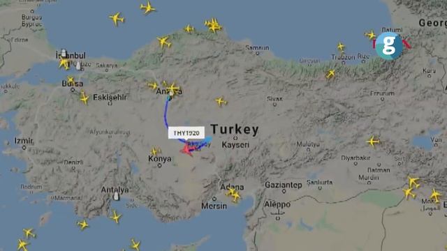 Самолет турецких авиалиний нарисовал полумесяц со звездой смотреть онлайн