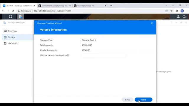 Setup Storage Pool and Volume on Synology DS118 DiskStation смотреть онлайн