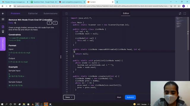 Remove Nth Node From End Of Linkedlist Easy in hindi смотреть онлайн