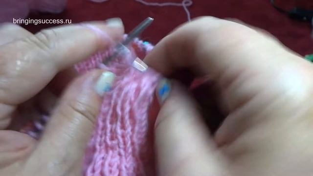 Шапка - шлем на девочку. Вязание спицами [Часть 2] смотреть онлайн