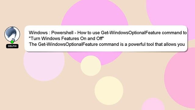 Windows : Powershell - How to use Get-WindowsOptionalFeature command to "Turn Windows Features On a смотреть онлайн
