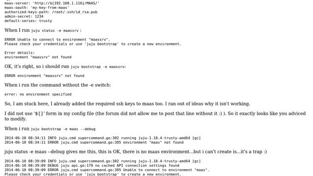 Cannot bootstrap due to "maas" environment not found смотреть онлайн