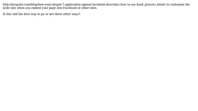 Drupal: How to customize the node info being shared on Facebook and other sites? смотреть онлайн