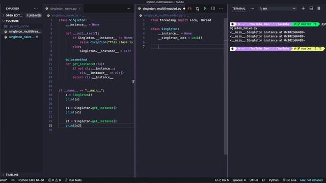 Design Patterns: Singleton | Explanation and Code in both Python and Java смотреть онлайн