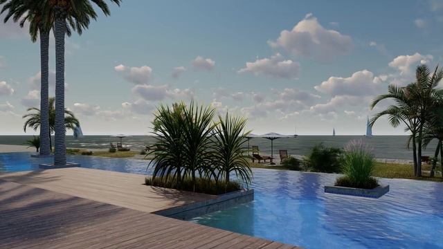 Lumion animation architecture. Визуализация дома на берегу моря. смотреть онлайн