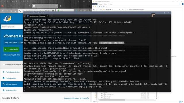 Upgrade XFORMERS in Stable Diffusion - Automatic1111 смотреть онлайн