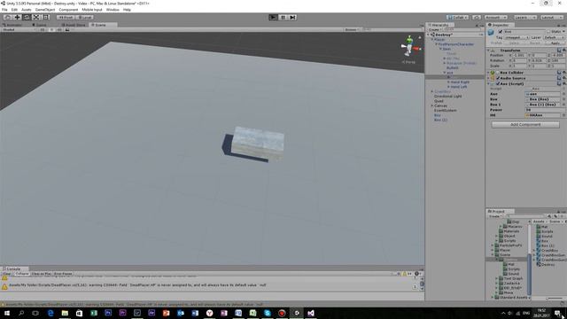 Unity 5. Распознавание тега объекта и прокачка топора ( Часть 3 ) смотреть онлайн