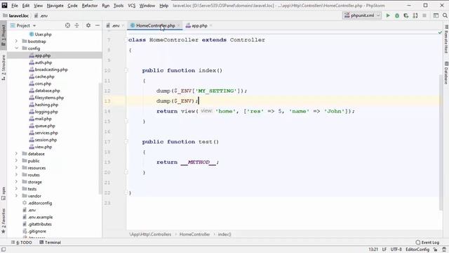 Урок 9 - Конфигурация в Laravel смотреть онлайн