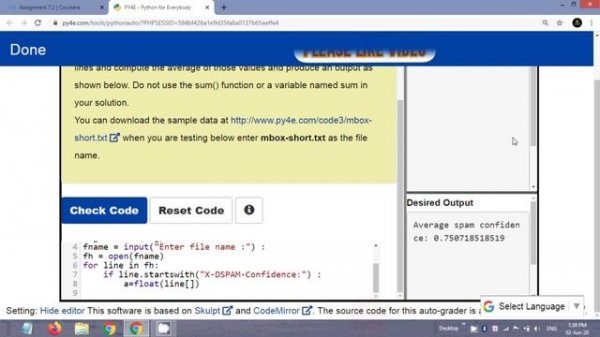 Python Data Structures Assignment 7.2 Solution [Coursera] | Assignment 7.2 Python Data Structures