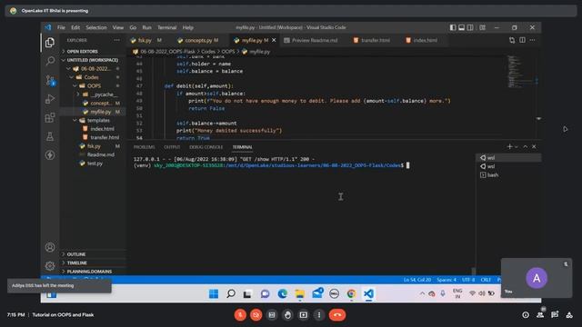 OOPS & Flask Tutorial | OpenLake IIT Bhilai 2022 смотреть онлайн