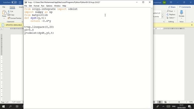 Solve differential equation Odeint python смотреть онлайн