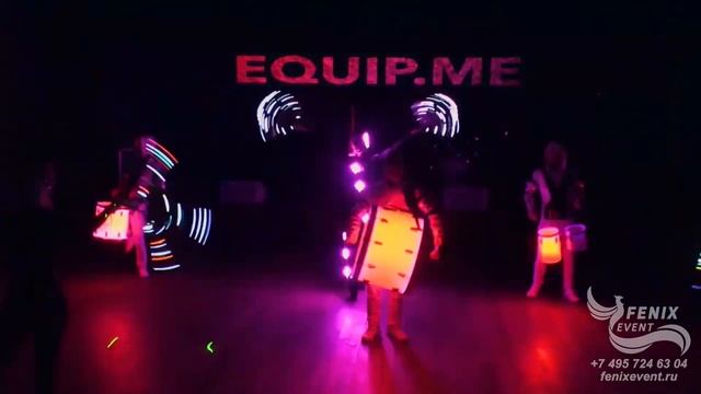 Заказать световое шоу барабанщиков на праздник и корпоратив в Москве - световое барабанное шоу