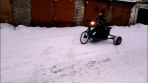 дрифт трайк из скутера зимой
