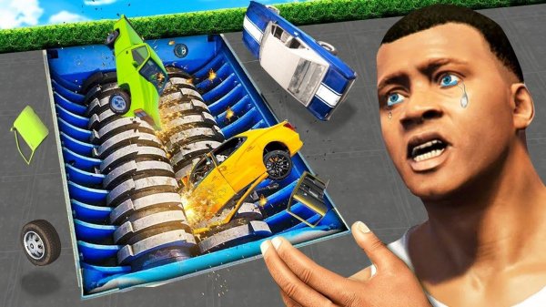 СПУСК БЕЗ ТОРМОЗОВ В ОПАСНУЮ ДРОБИЛКУ В ГТА 5 МОДЫ! ЭКСПЕРИМЕНТ ОБЗОР МОДА GTA 5 MODS ОНЛАЙН ИГРЫ