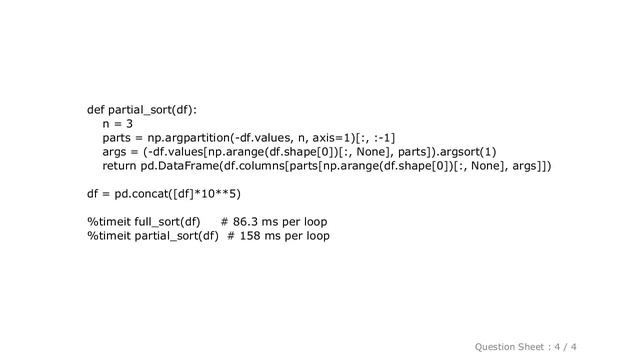 Pandas : How to efficiently partial argsort Pandas dataframe across columns смотреть онлайн