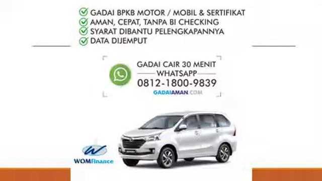 GADAI AMAN! 0812-1800-9839, Harga Gadai Mobil Avanza смотреть онлайн