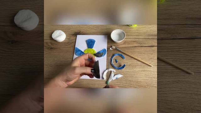 Синичка Аппликация из ватных дисков смотреть онлайн