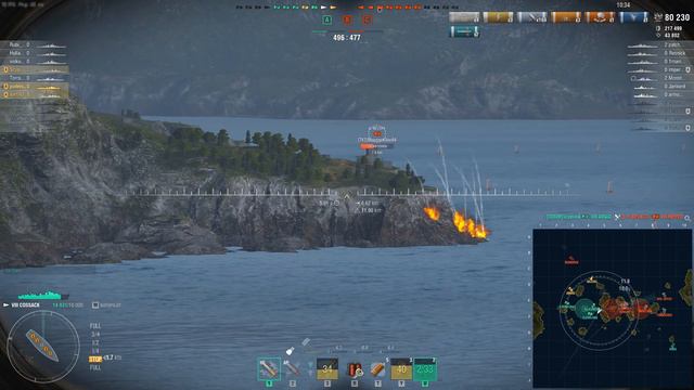 World of Warships - Cossack 218K damage & 3161 base XP in tier X matchup смотреть онлайн