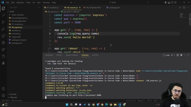 Using Express.js to Create a Backend Server | JavaScript Tutorial in Hindi #98 смотреть онлайн