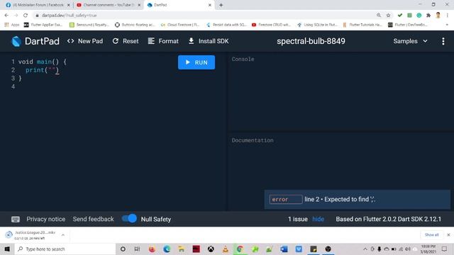 Print text in Dart using Dartpad смотреть онлайн