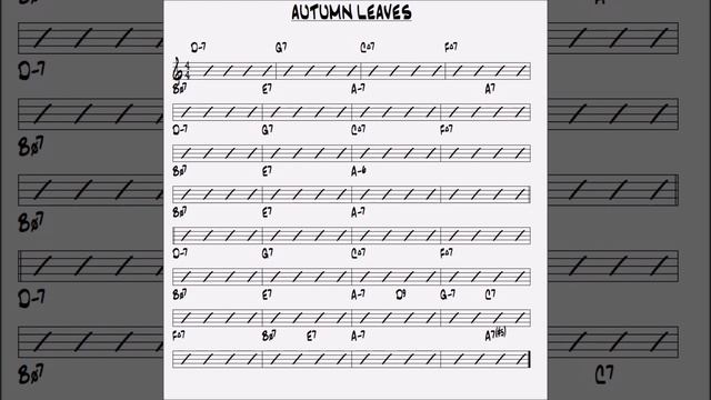 Autumn Leaves backing track in Am смотреть онлайн