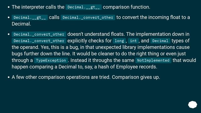 Why is Decimal('0') 9999.0 True in Python? смотреть онлайн