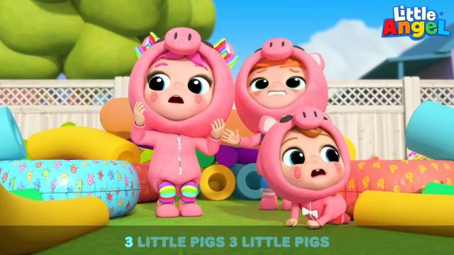 Three Little Pigs | Classic Stories for Kids | Little Angel Kids Songs & Nursery Rhyme смотреть онлайн
