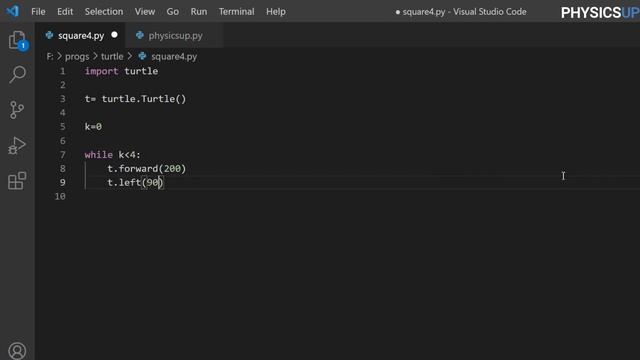 how to draw square using python - turtle package - basics commands and easy program смотреть онлайн