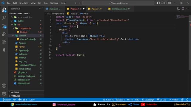 Light Dark Theme with Context API Reactjs Projects for beginners | react tutorials | reactjs projec смотреть онлайн