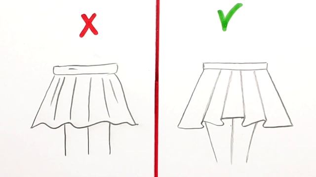 Как нарисовать юбку | Правильно и неправильно | @risunki_yulki смотреть онлайн
