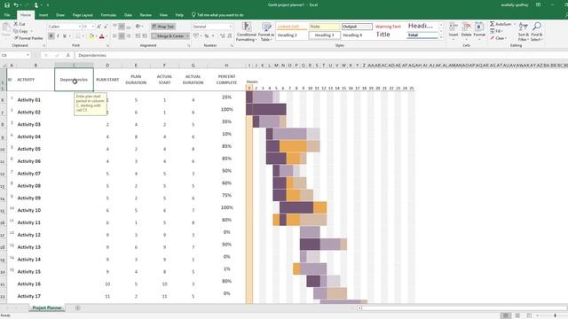 GANTT Template in Excel (RO13) смотреть онлайн