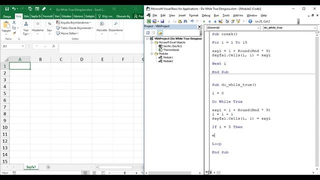 Excel VBA Ders #017 - Do While True Döngüsü - Örneklerle Anlatım смотреть онлайн