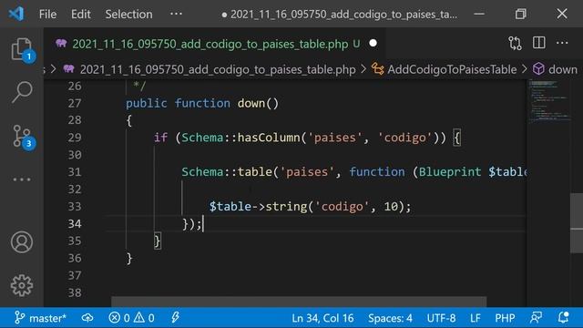 Migraciones Laravel | Método down - Agregar columna a tabla смотреть онлайн