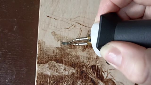 Выжигание пейзажа "Шумный ручей в горах". Часть 4. Тёмная ветка ёлки. смотреть онлайн