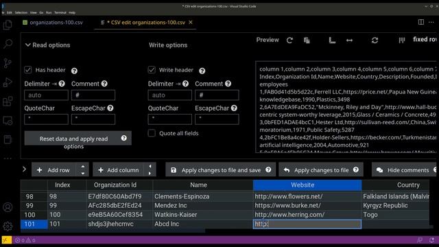 Editing CSV in Visual Studio Code смотреть онлайн