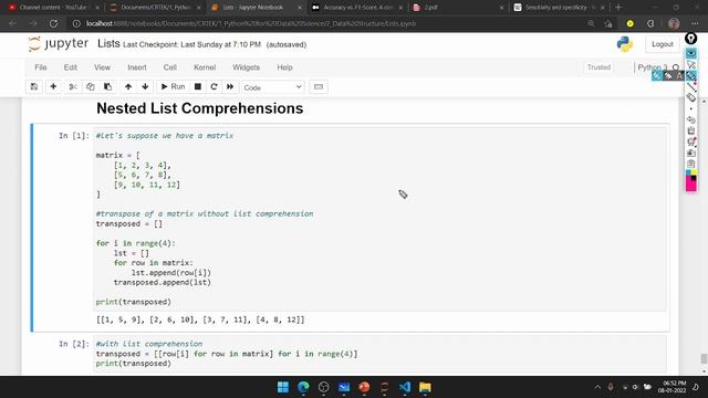 Nested List Comprehensions in Python Kannada | Python Programming in Kannada 46 | Charan H U смотреть онлайн